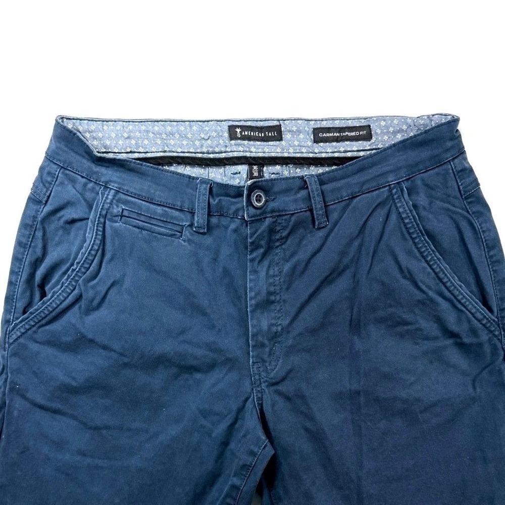 American Tall Mens Carman Tapered Fit Chino Pants Navy Size 36/38